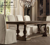 现代简约整装桌子欧式实木6人餐桌椅组合美式长方形桌子田园家具