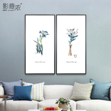 新中式水彩荷花挂画简约现代装饰画卧室沙发客厅植物花创意无框画