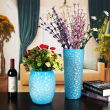 彩色玻璃花瓶 干花花瓶欧式客厅摆件创意家居装饰品餐桌水培花瓶