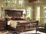 高端婚床 美式实木床乡村双人床 住宅家具 欧式床皇帝床实木床