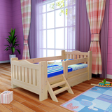 儿童床实木单人床带护栏抽屉小孩松木床男孩床组合1米5可定制包邮