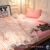 小清新床上用品四件套纯棉韩式三件套床品床单1.2m1.5m双人被套