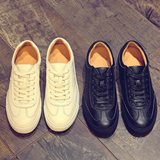 夏季新款潮男休闲鞋系带黑白色板鞋平底低帮运动鞋韩版百搭小白鞋