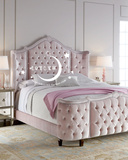 美式法式绒布床豪华实木双人软包床公主床婚床1.8米时尚双人床