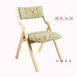 直销实木餐椅家用现代简约椅可折叠椅子休闲会客椅布艺靠背无扶手