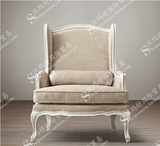 促销实木老虎椅美式做旧单人休闲椅书桌太师椅客厅家具上海定制