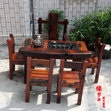老船木茶桌椅正品沉船木家具户内外实木个性小型茶几茶台桌椅组合