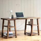实木电脑桌书桌台式宜家简约现代家用写字台双人长桌家具办公桌子