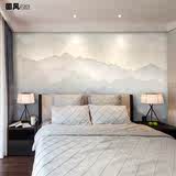现代抽象水墨山水客厅电视沙发卧室背景墙无缝无纺布壁画墙纸壁纸