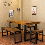 特价家具餐桌咖啡桌桌椅组合套件商务会议桌铁艺创意实木办公桌