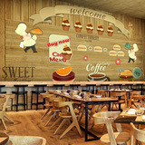 欧式3D立体蛋糕面包店大型墙纸壁画餐厅烘焙美式快餐背景壁纸墙布