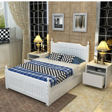 欧式松木床1.51.8米双人床雕刻1.2米单人床儿童床白色简约实木床