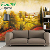 大型壁画 卧室沙发电视背景墙鹿林 欧式怀旧田园风格墙纸油画