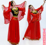 新特价新疆成人演出服维吾尔族舞蹈服装回族少数民族舞台装连衣裙