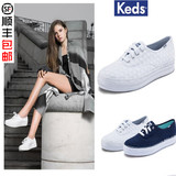 香港正品代购美国Keds TRIPLE 蕾丝厚底帆布鞋绣花小白鞋WF54713
