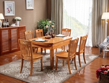 全实木餐桌椅伸缩折叠方园两用4-6-8人现代中式简约餐桌组合