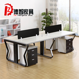 西安办公家具办公桌4-6人位员工桌椅组合电脑桌蝴蝶架屏风隔断桌