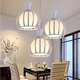 餐厅吊灯三头LED餐吊灯玻璃圆形饭厅田园 现代简约单头餐桌灯具
