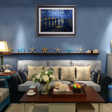 梵高 星空 抽象油画现代客厅装饰画餐厅挂画沙发背景墙画有框画