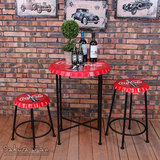 美式复古铁艺酒瓶盖酒吧凳 创意啤酒盖吧台椅 主题休闲酒吧桌椅