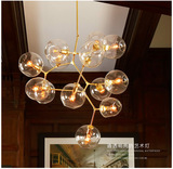 美式个性后现代吊灯工业风客厅餐厅吊灯创意玻璃凹凸圆球分子吊灯