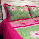 外贸原单 田园风格 绗缝被 床盖 床罩 空调夏凉被 花朵