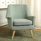 几度家具美式乡村法式北欧简约棉麻布艺休闲沙发椅 咖啡椅 书椅