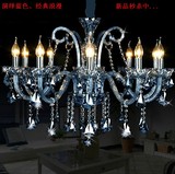 新古典地中海蓝色优雅高贵主卧室餐厅吊灯水晶灯客厅灯小户型-6头
