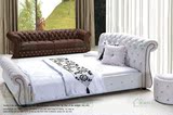 皮床真皮床白色皮艺床1.5米1.8米软体床样板房婚床简约现代床美式