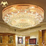 弗兰特新款水晶吸顶灯客厅餐厅圆形LED大气玫瑰金欧式简约现代灯