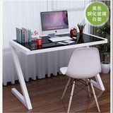 简易电脑桌台式家用简约现代钢化玻璃创意书桌写字台单人1米80cm