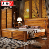 志趣家 新中式全实木床双人床1.8米大床纯实木乌金木婚床实木家具