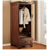 美式实木衣柜单门 实木衣柜橡木定做 卧室定做单门衣柜定制 上海