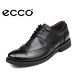 专柜正品代购ECCO爱步新款布洛克雕花系带真皮透气鞋商务正装男鞋