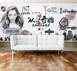 欧式5d复古简约时尚个性发廊美发店壁画造型理发装修背景墙纸壁画