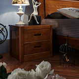 匠森木业 卧室家具 德国进口全榉木床头柜 现代中式储物柜