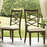 迪匠空间实木餐椅美式乡村榆木餐桌椅组合定制黑胡桃色开放漆椅子