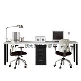 特价加厚双人办公桌组合台式办公家用电脑桌书桌写字台双人电脑桌