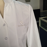奔驰汽车4S店女士小立领白色长袖衬衣工作服销售顾问职业装