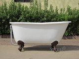 银山铸铁贵妃浴缸 独立式小浴缸1.3米加深浴盆1.4米铸铁搪瓷浴缸