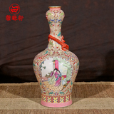 景德镇仿古陶瓷器工艺品收藏摆件手绘粉彩美女花瓶家居客厅装饰品
