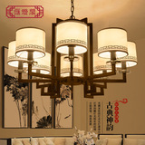 新中式吊灯铁艺吊灯现代简约大气大厅客厅灯仿古圆形餐厅卧室灯具