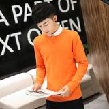 2016秋季男士圆领毛衣韩版修身打底衫 青少年时尚男装长袖针织衫