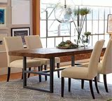 简约复古餐桌铁艺实木办公桌会议长桌休闲咖啡桌洽谈桌椅组合书桌