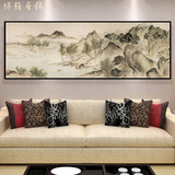 现代简约客厅挂画山水风景装饰画新中式水墨画沙发背景墙大幅壁画