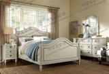 美式乡村实木床白色 欧式田园公主床实木双人床 卧室家具组合定制