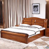 全实木床1.8米双人床金丝檀木中式卧室家具储物高箱床pk胡桃木床