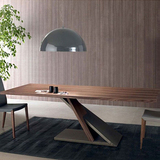北欧长方形餐厅桌椅实木简约办公桌复古铁艺餐桌会议桌书桌现代