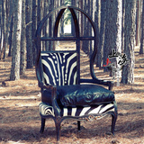 美式乡村客厅实木单人椅法式休闲蛋壳椅创意鸟笼椅欧式古典公主椅
