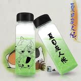 日本动漫夏目友人帐猫咪老师斑水杯 个性创意塑料透明杯子礼物